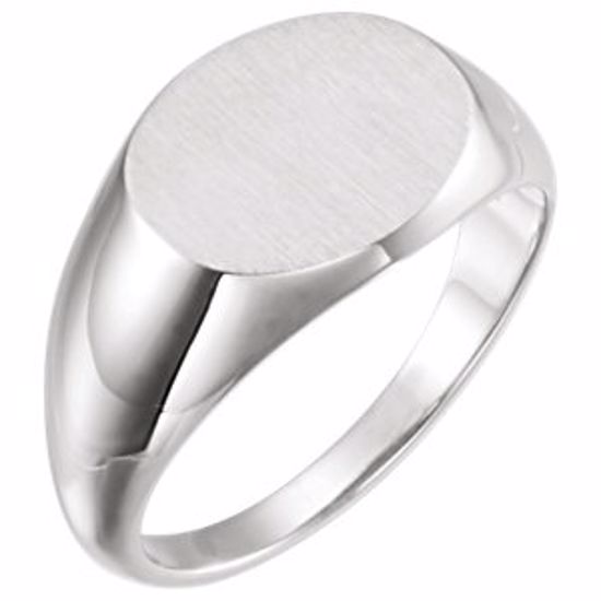9823:101:P 14kt White Signet Ring