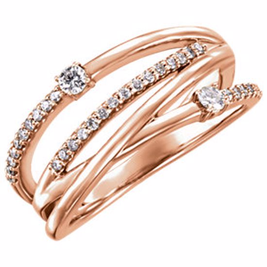 122774:6002:P 14kt Rose 1/4 CTW Diamond Ring