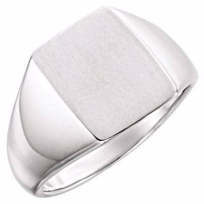 9822:108:P Sterling Silver 15x12mm Signet Ring