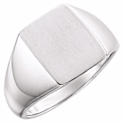 9822:109:P Platinum 15x12mm Signet Ring