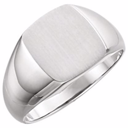 9822:101:P 14kt White 13x12mm Signet Ring