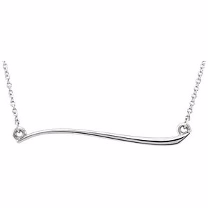 86298:101:P 14kt White Freeform 17.44" Bar Necklace