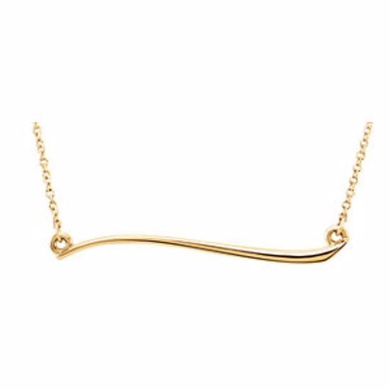 86298:102:P 14kt Yellow Freeform 17.44" Bar Necklace