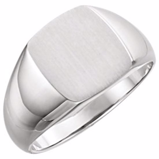 9822:104:P Platinum 13x12mm Signet Ring