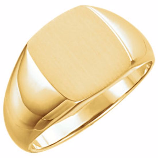 9822:102:P 14kt Yellow 13x12mm Signet Ring
