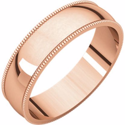 MGL7:102:P 14kt Rose 5mm Light Milgrain Band