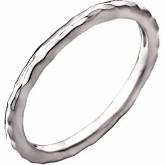 51376:1006:P 14kt Yellow Hammered Stackackable Ring Size 5