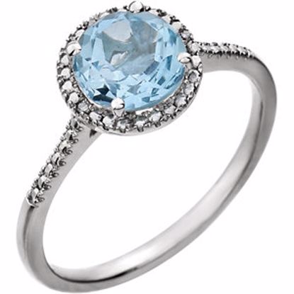 652049:60012:P Sterling Silver Sky Blue Topaz & .01 CTW Diamond Ring