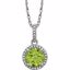 652051:60008:P Sterling Silver Peridot & .01 CTW Diamond 18" Necklace