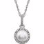 652051:60006:P Sterling Silver Freshwater Cultured Pearl & .01 CTW Diamond 18" Necklace
