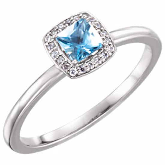 122745:603:P Platinum Aquamarine & .05 CTW Diamond Ring 