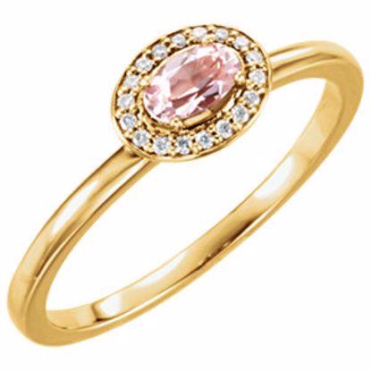 122744:601:P 14kt Yellow Morganite & .05 CTW Diamond Ring