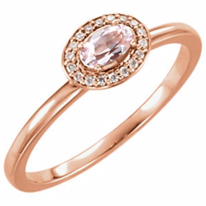 122744:602:P 14kt Rose Morganite & .05 CTW Diamond Ring