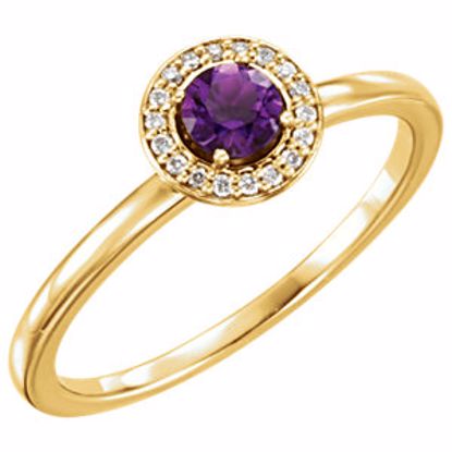 122743:601:P 14kt Yellow Amethyst & .05 CTW Diamond Ring 