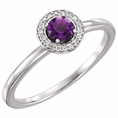 122743:603:P Platinum Amethyst & .05 CTW Diamond Ring 