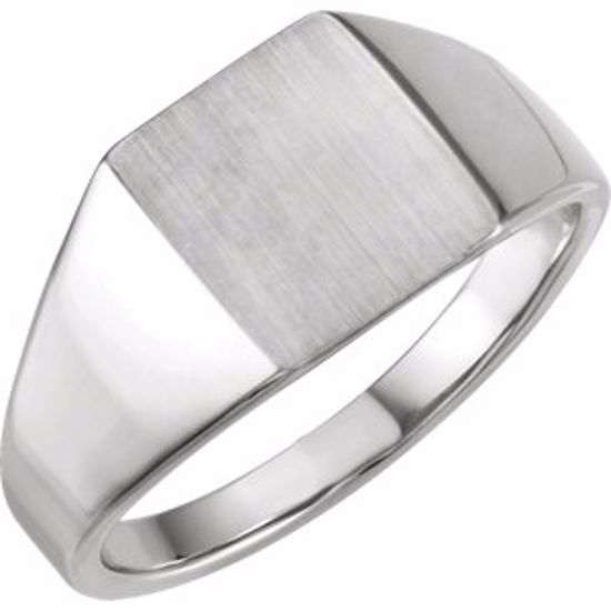 9828:101:P 14kt White Signet Ring
