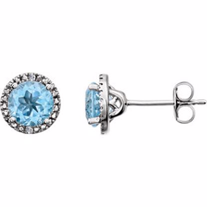 652050:60012:P Sterling Silver Sky Blue Topaz & .01 CTW Diamond Earrings