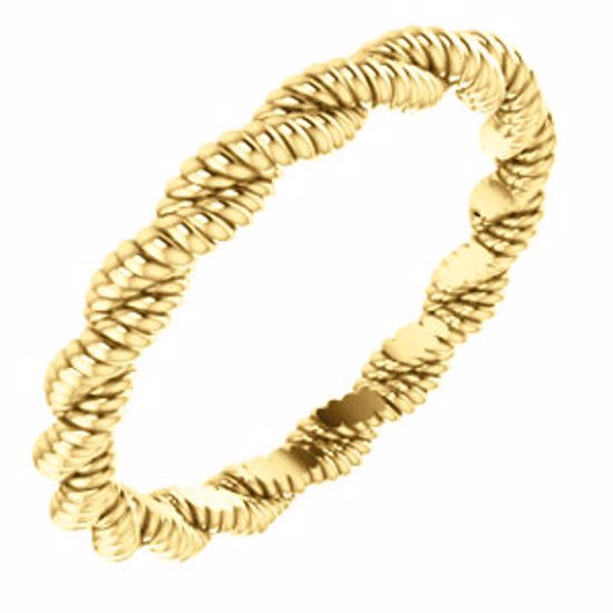 254:1935:P 10kt Yellow 3mm Twisted Rope Band Size 7.5