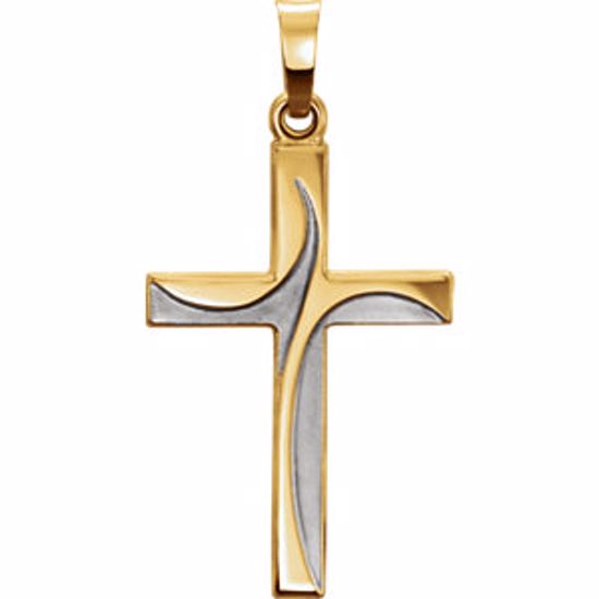 86344:60000:P Two-Tone Cross Pendant