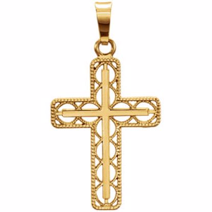 86346:60000:P Milgrain Cross Pendant