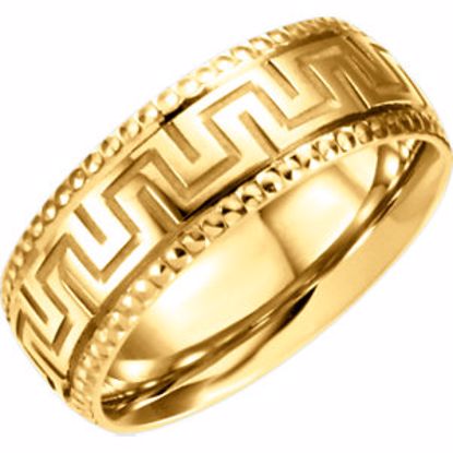 50309:266737:P 18kt Yellow 6.75mm Design Band Size 10.50