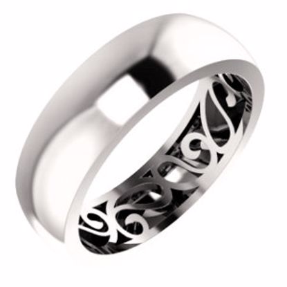 51565:707:P 14kt Rose 6mm Paisley Design Band Size 7