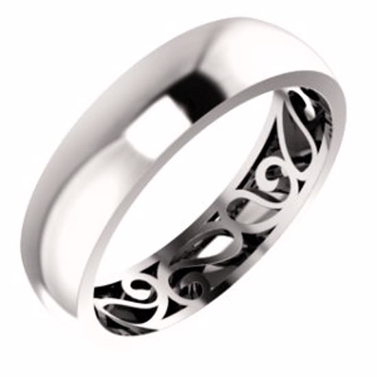 51565:7075:P 14kt Rose 6mm Paisley Design Band Size 7.5