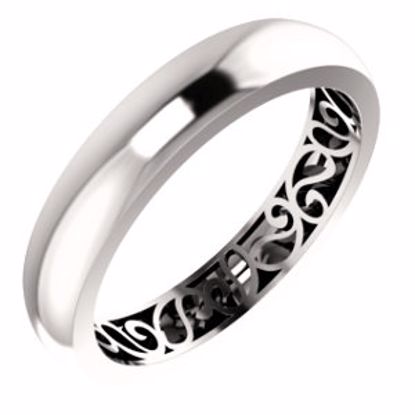 51565:307:P 14kt Rose 4mm Paisley Design Band Size 7