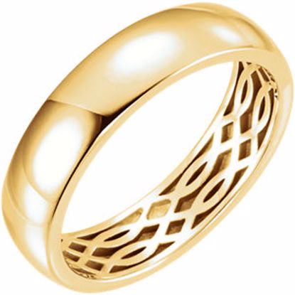 51564:607:P 14kt Yellow 6mm Lattice Design Band Size 7