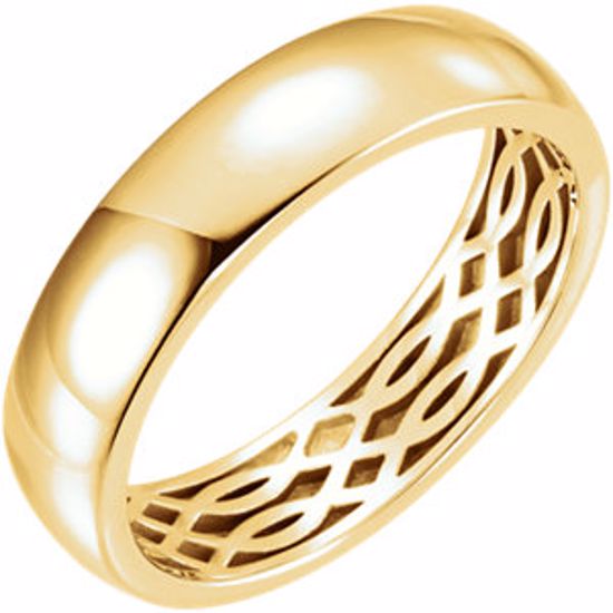 51564:607:P 14kt Yellow 6mm Lattice Design Band Size 7