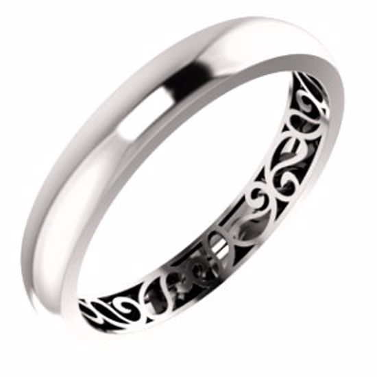51565:311:P 14kt Rose 4mm Paisley Design Band Size 11