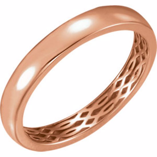 51564:311:P 14kt Rose 4mm Lattice Design Band Size 11