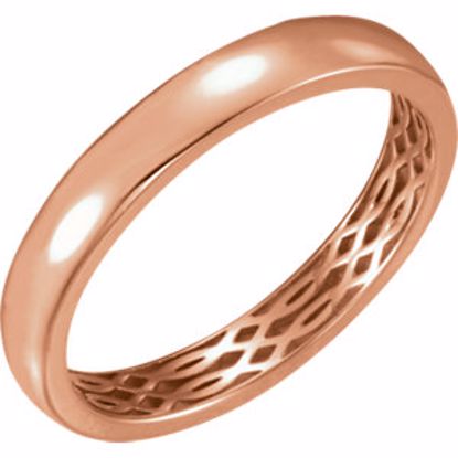 51564:307:P 14kt Rose 4mm Lattice Design Band Size 7