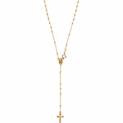 86350:60000:P Gold Bead Rosary Necklace 