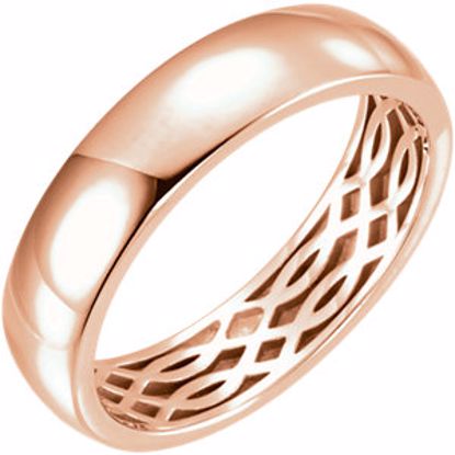 51564:707:P 14kt Rose 6mm Lattice Design Band Size 7
