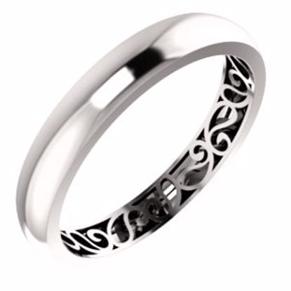 51565:411:P Platinum 4mm Paisley Design Band Size 11