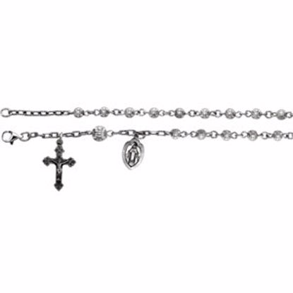 86353:60000:P Sterling Silver Bead Rosary Bracelet 