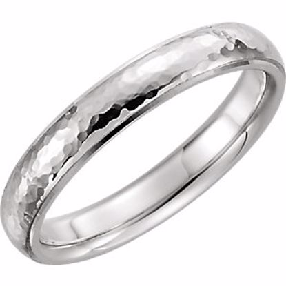 51534:202:P Platinum 4mm Half Round Edge Comfort Fit Hammer Finish Band Size 11