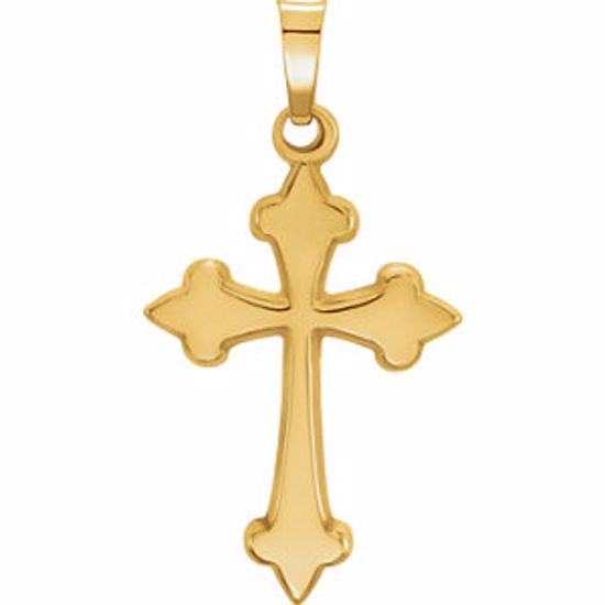 86343:60000:P 14kt Yellow 27.7x14.7mm Cross Pendant 