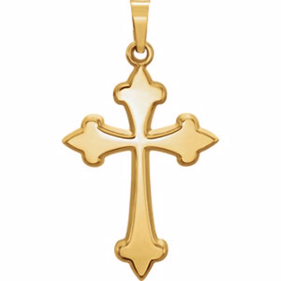 86343:60001:P 14kt Yellow 32.25x17.75mm Cross Pendant 