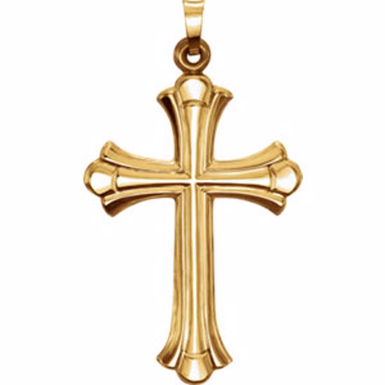 86341:60001:P 14kt Yellow 40.7x22.7mm Cross Pendant 