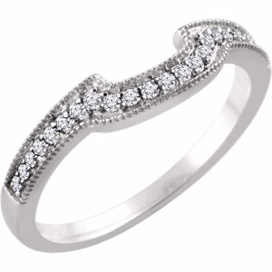 651998:113:P 14kt White 1/6 CTW Diamond Band for 7mm Cushion Ring