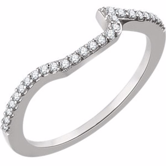 652001:109:P 14kt White 1/6 CTW Diamond Band for 5.5mm Square Ring