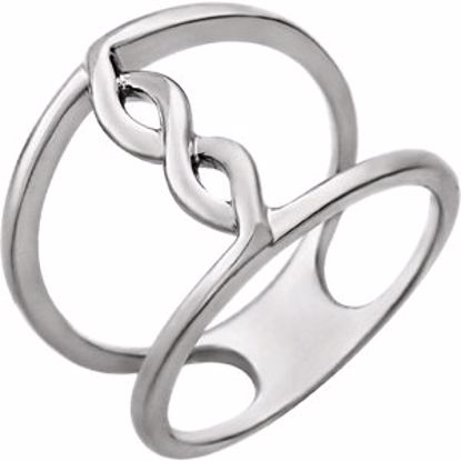 51583:60000:P 14kt White Rope Design Ring Size 7