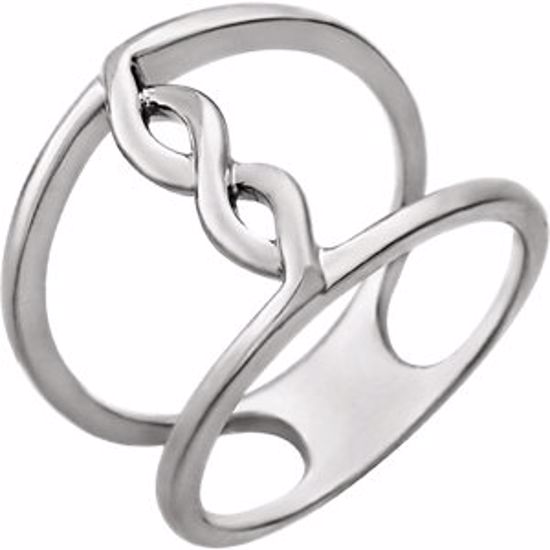 51583:60000:P 14kt White Rope Design Ring Size 7