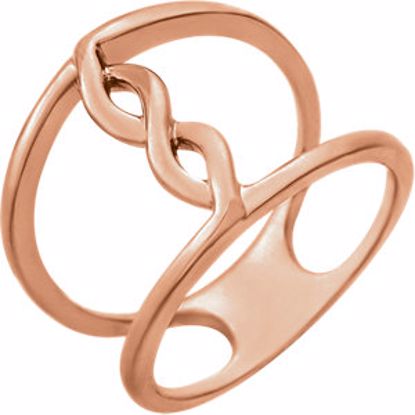 51583:60002:P 14kt Rose Rope Design Ring Size 7