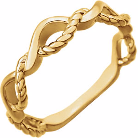 51584:60001:P 14kt Yellow Twisted Rope Design Ring Size 7