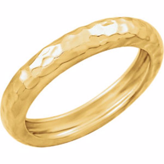 51586:60001:P 14kt Yellow Hammered Ring