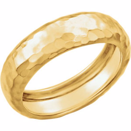 51587:60001:P 14kt Yellow Hammered Ring Size 7