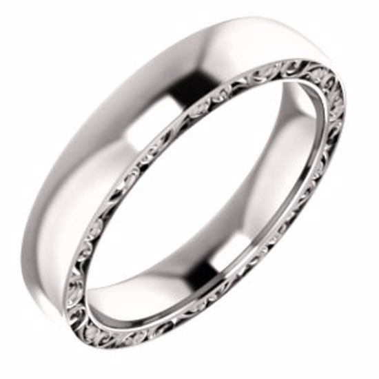 51577:307:P 14kt Rose 4mm Sculptural-Style Relief Pattern Band Size 7